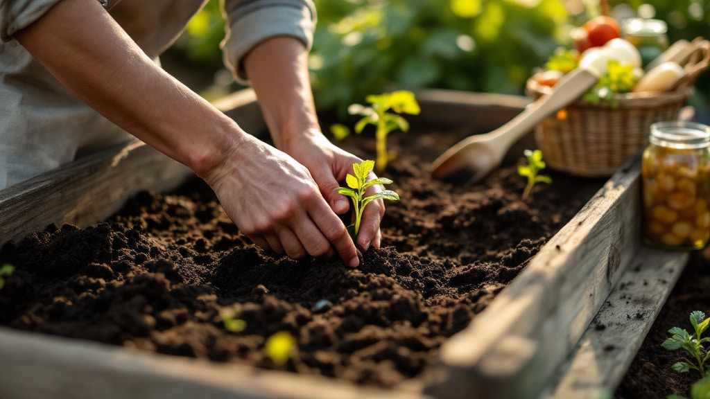 Gartenarbeit in konzentrierten Morgenstunden