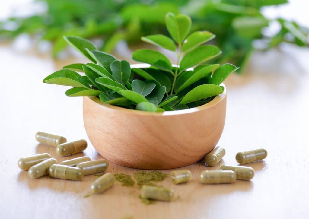 Moringa Blätter und Kapseln (Kräuter für die Gesundheit)